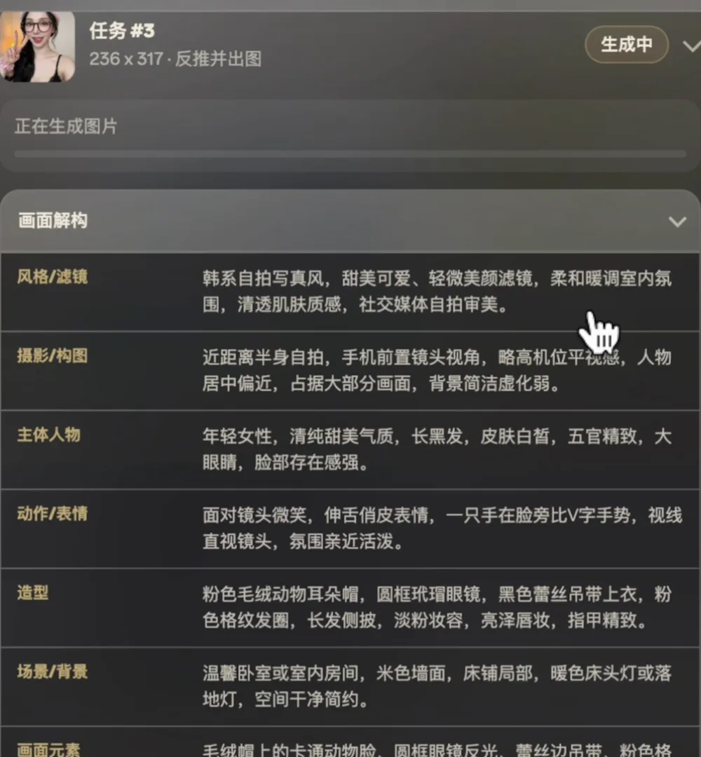 fig.02 — 解构面板实拍:九个维度逐项展开